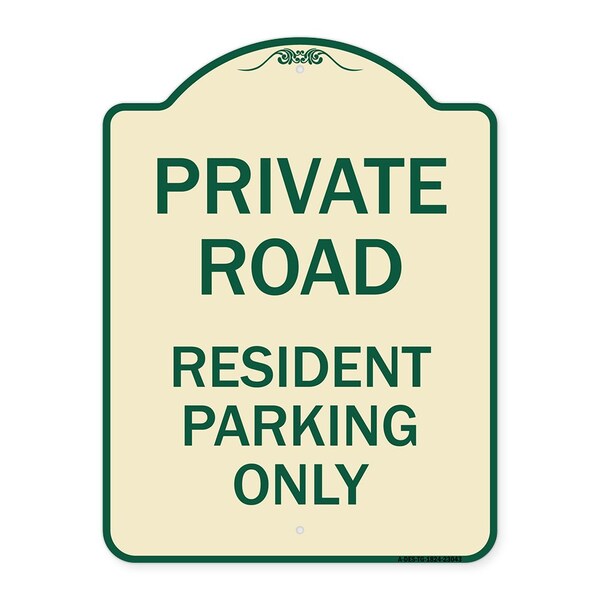 Signmission Reserved Parking Private Road Resident Parking Heavy-Gauge Aluminum Sign, 24" x 18", TG-1824-23043 A-DES-TG-1824-23043 - main